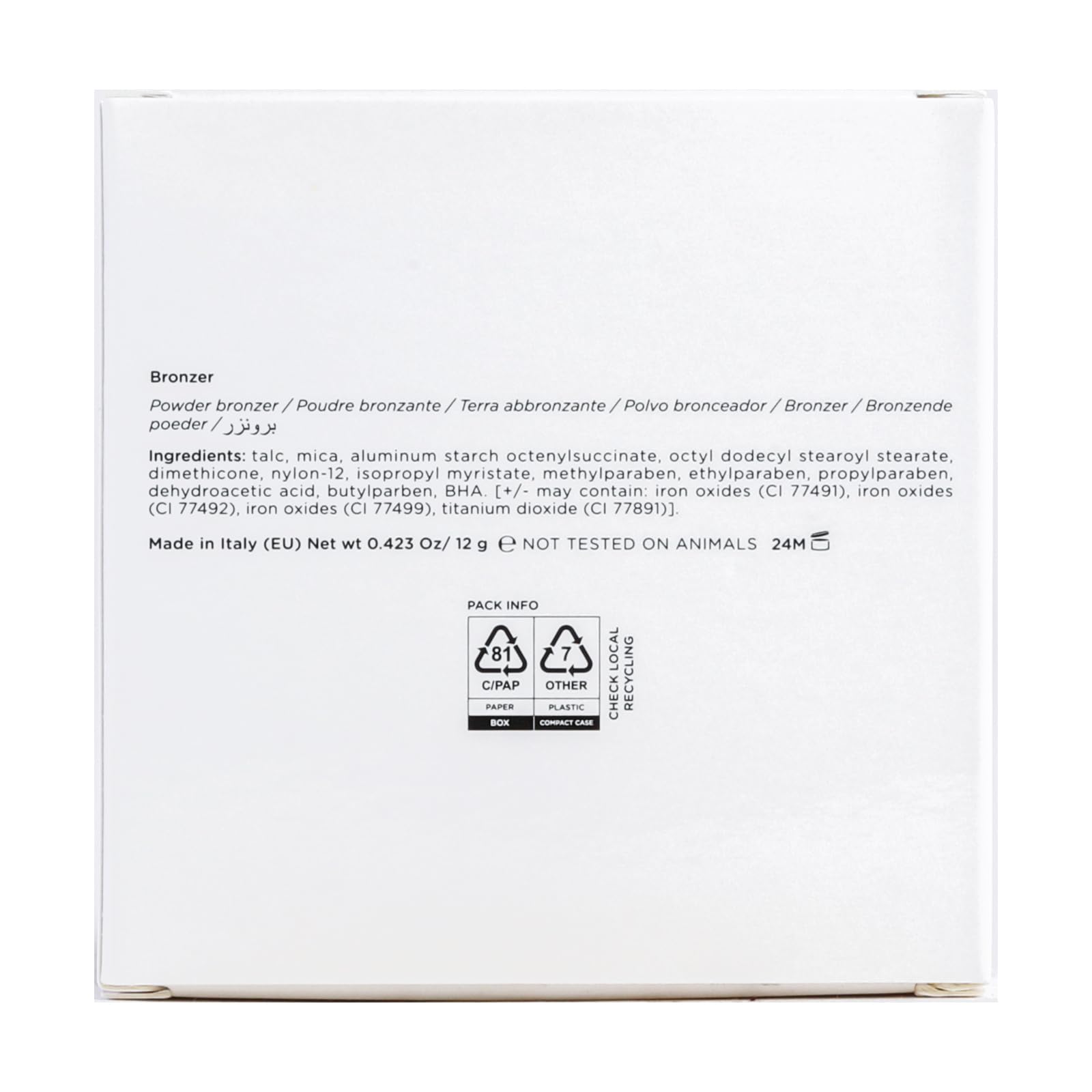 Lord & Berry BRONZER Face Powder Bronzer, Lightweight and High Pigmented with Matte Finish, Sienna