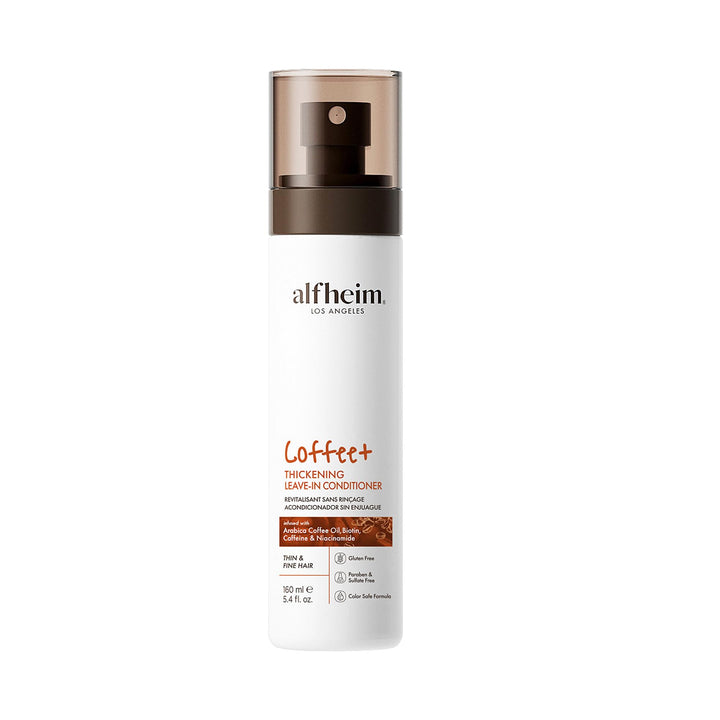 ALFHEIM Coffee+ Thickening Leave-In Conditioner | Biotin & Caffeine for Hair Growth & Strength | Lightweight, Nourishing & Volumizing Spray | Sulfate-Free, Paraben-Free | 5.4 oz