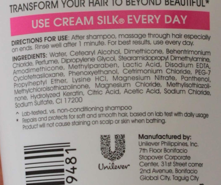 Lot of 2 Cream Silk Conditioner Standout Straight for Straighter Hair Creamsilk 180ml