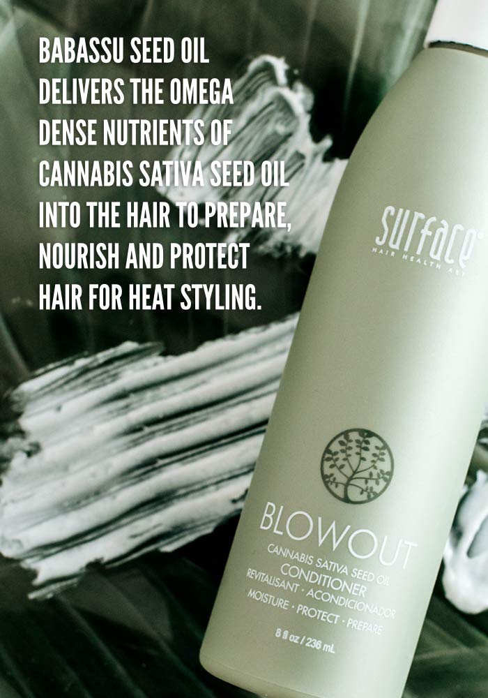 Surface Hair - Blowout Condtioner – Organic Ingredients for Women and Men, Heat-Resistant with Babassu Oil for Longer Lasting Blowouts - 8 fl oz