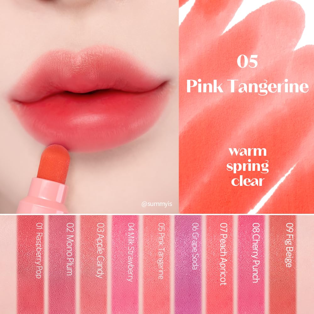 ETUDE Dear Darling Marker Tint #5 Pink Tangerine (5g) | Hydrating & Long Lasting Lip Stain | High Pigmented Lip Maker with Easy Drawing Tip | Korean Daily Lip Tint, Korean Makeup, Kbeauty