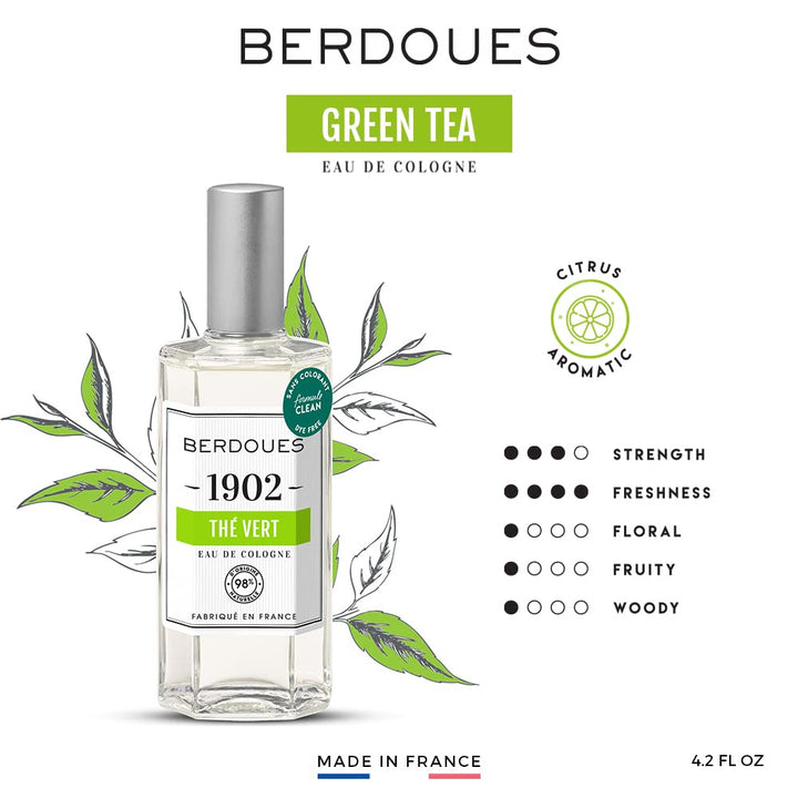 Berdoues 1902 The Vert for Men Eau De Cologne Tradition Spray, 4.2 Ounce