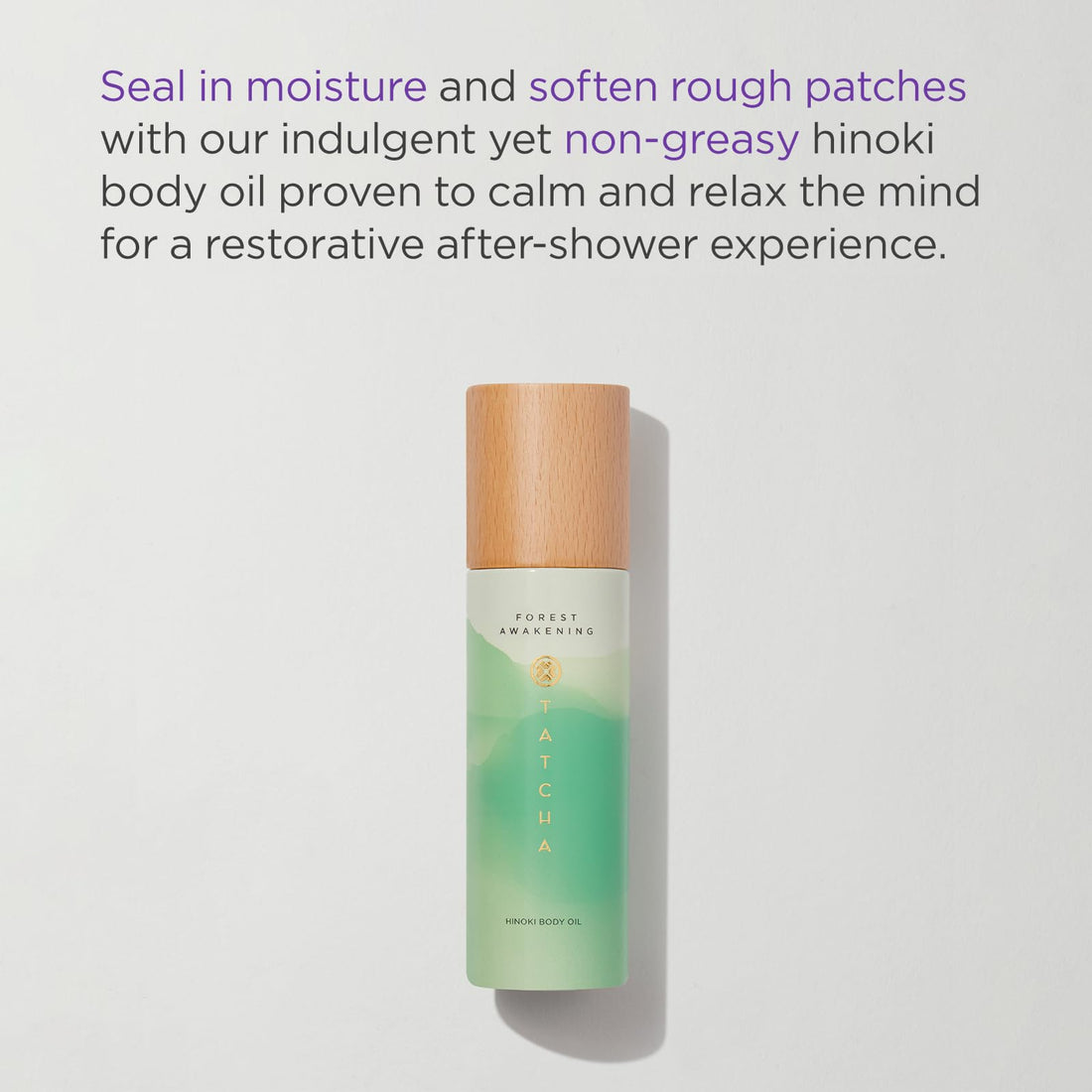 TATCHA Forest Awakening Hinoki Body Oil | Fast-Absorbing Silky Oil, 100 ml | 3.4 fl oz