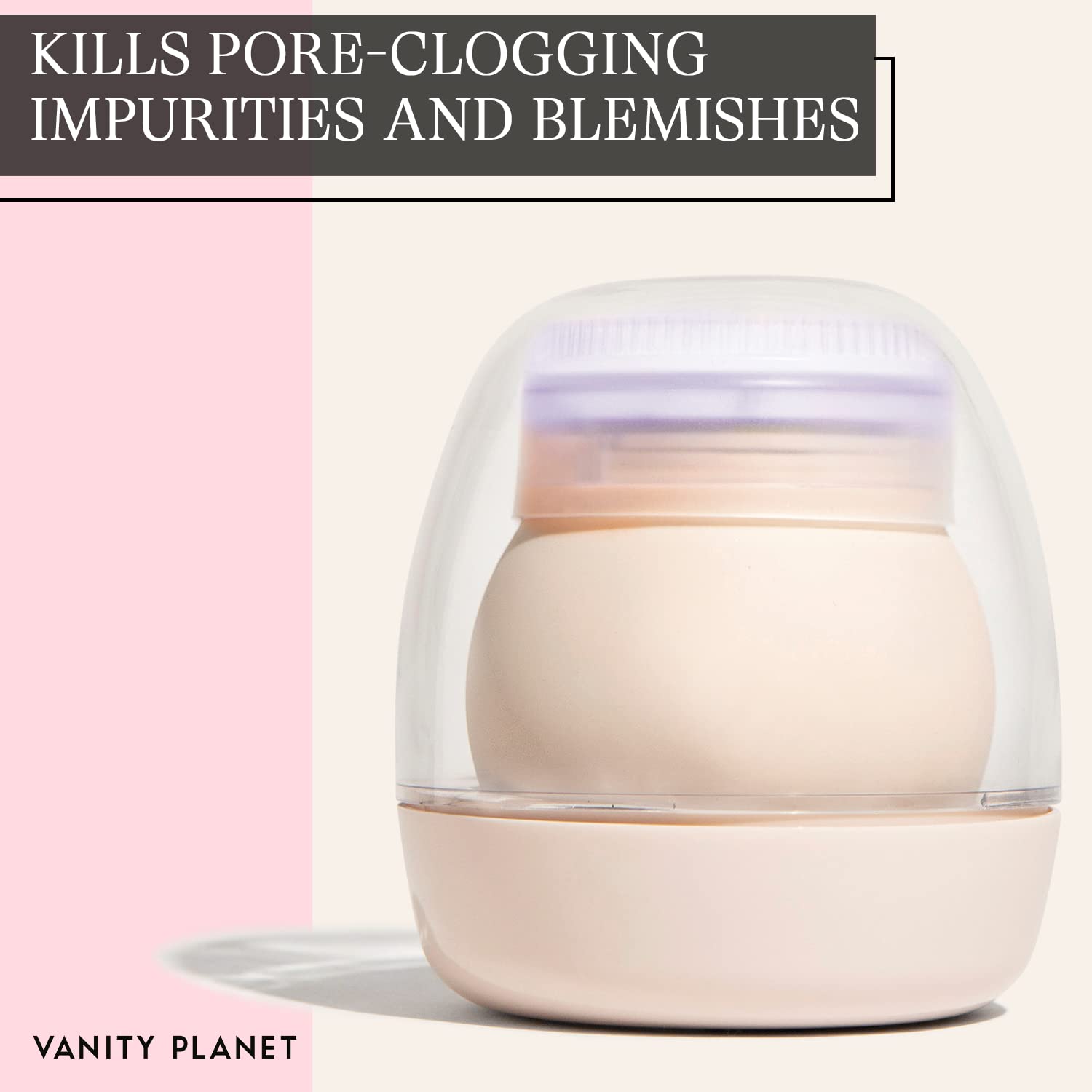 Vanity Planet LEDA Blue LED Silicone Face Brush - Deep Cleansing Light Therapy for Your Skin and Prevent Fine Lines, Wrinkles and Sunspots - Gentle for Sensitive Skin