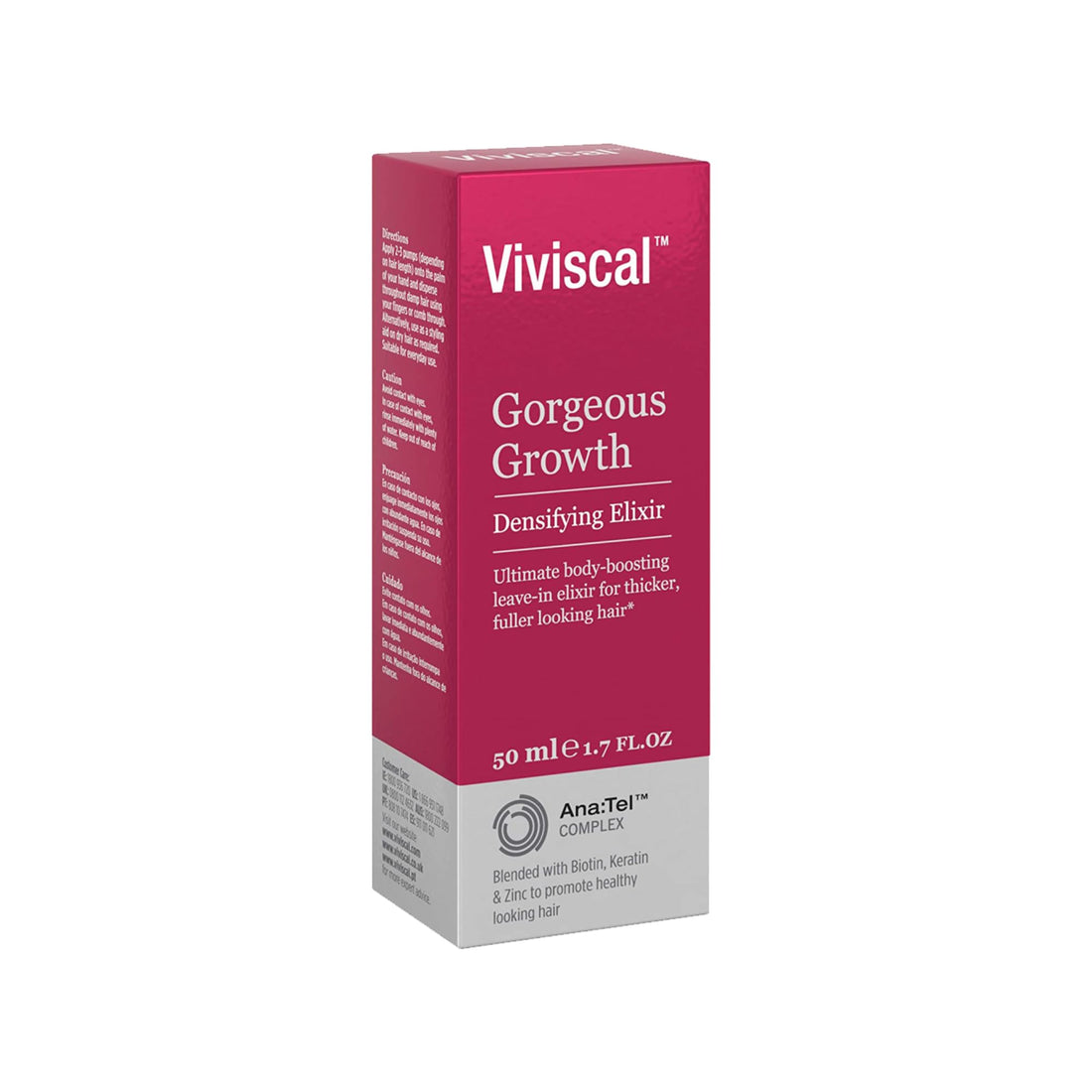 Viviscal Gorgeous Growth Densifying Leave-in Elixir for Thicker, Fuller Hair | Ana:Tel Proprietary Complex with Keratin, Biotin, Zinc | 1.7 Ounce