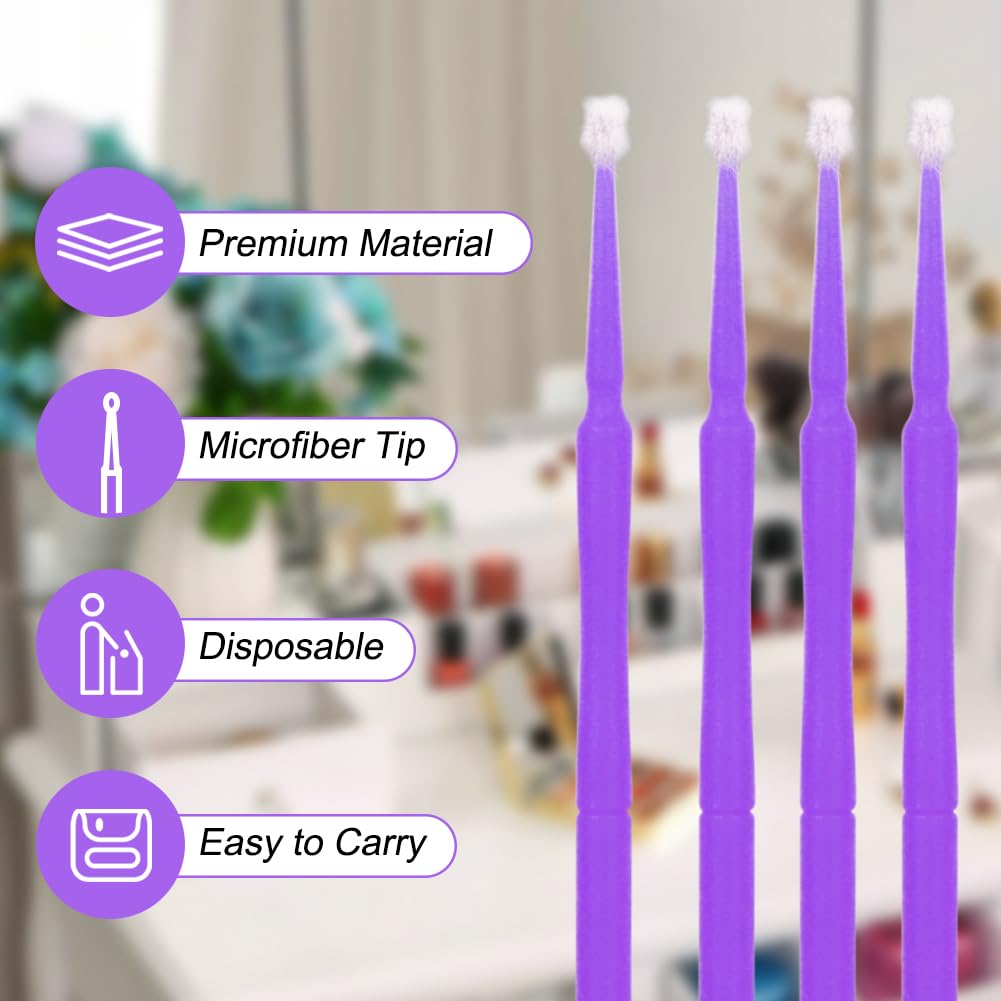 Shintop 400pcs Disposable Micro Applicator Brushes Great for Dental / Oral / Makeup (Purple, 1.5mm)