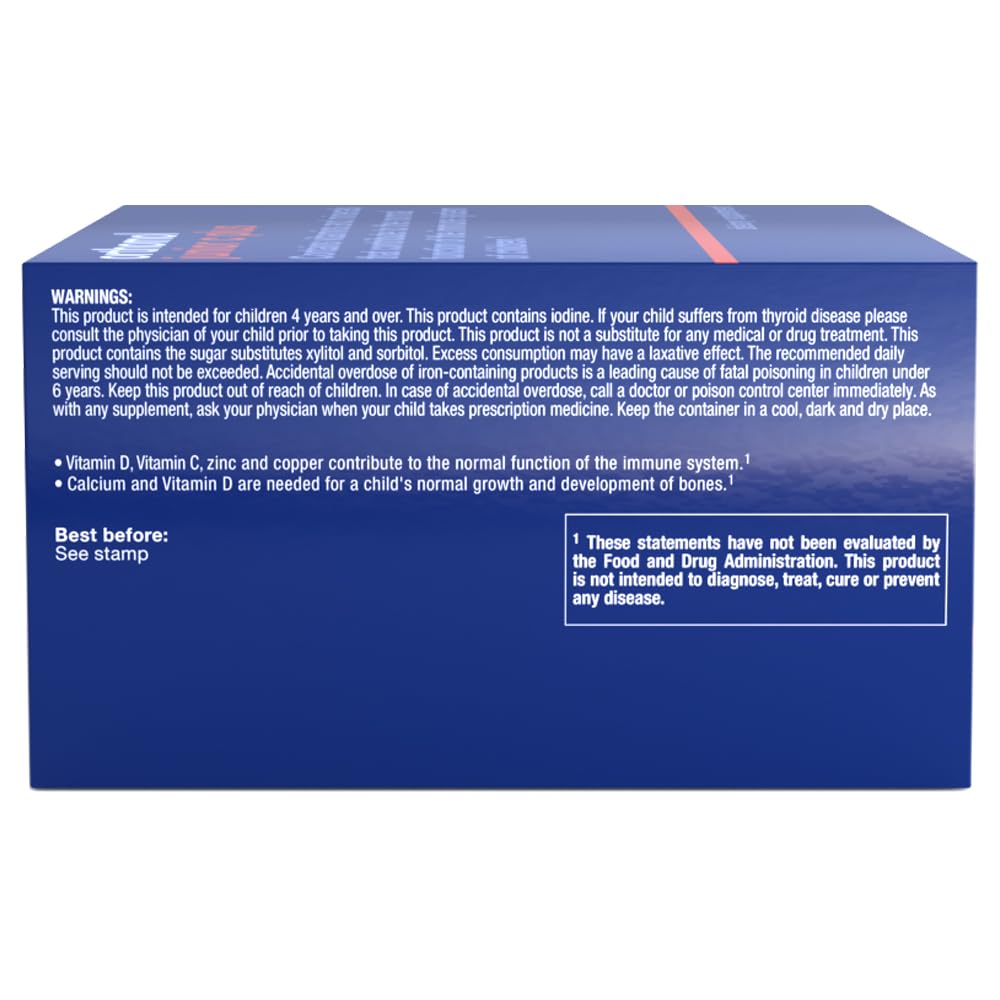 Orthomol Immun Junior C Plus, Kid's Multivitamin, Tangerine Flavor, 30-Day Supply