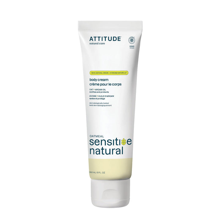 ATTITUDE Moisturizing Body Cream for Dry & Sensitive Skin, EWG Verified, Dermatologist-tested & Hypoallergenic, Vegan & Cruelty-free Body Moisturizer, Argan Oil, 8.1 Fl. Oz.