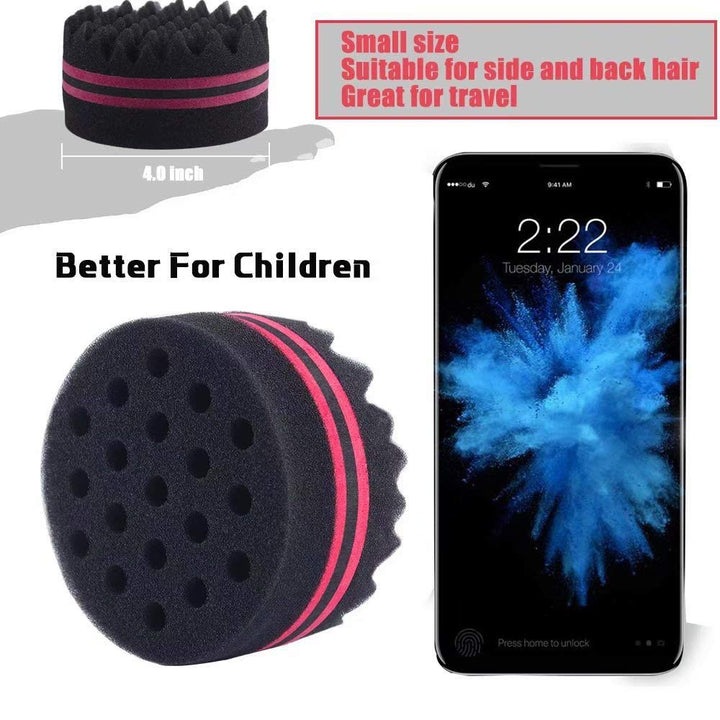 ORIY Small Holes Waves Hair Sponge Magic Twist Natural Hair Curl Barber Sponge For Boys and Girls Women Hair Texture Coiler Dread Brush Sponge â€¦
