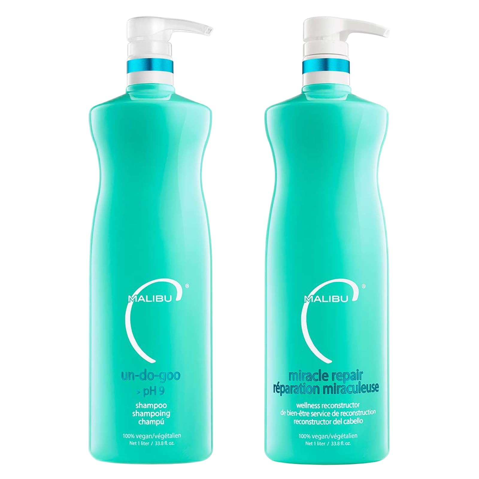 Malibu C Un-do-goo Shampoo and Miracle Repair Liter Duo Set