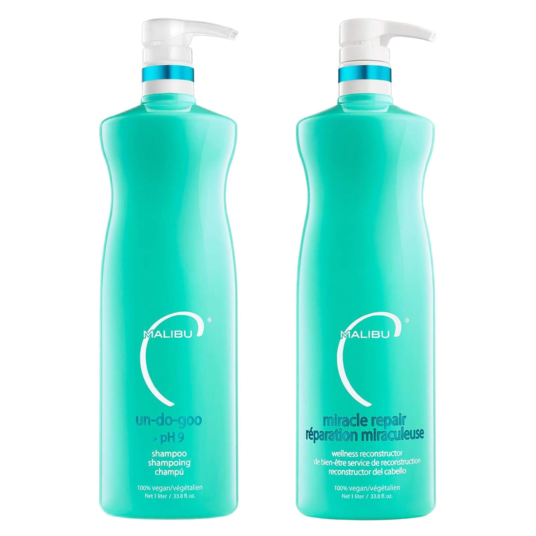 Malibu C Un-do-goo Shampoo and Miracle Repair Liter Duo Set
