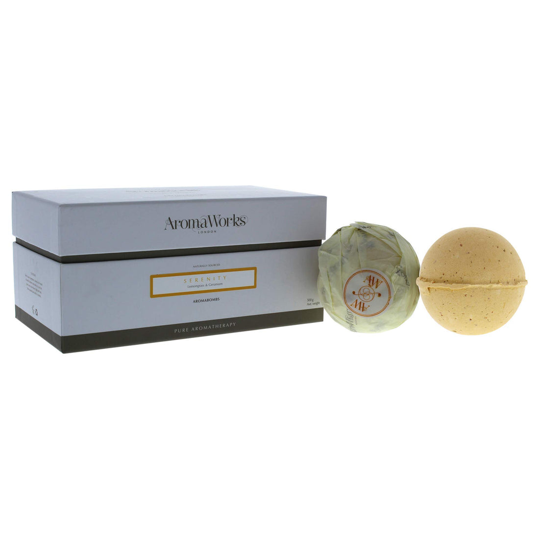 AromaWorks Serenity AromaBomb Bath Bomb - Lemongrass, Neroli and Sweet Geranium Aromas - Uplift, Balance & Focus - Natural, Vegan, Cruelty Free - 8.81 oz Each (2-pack)