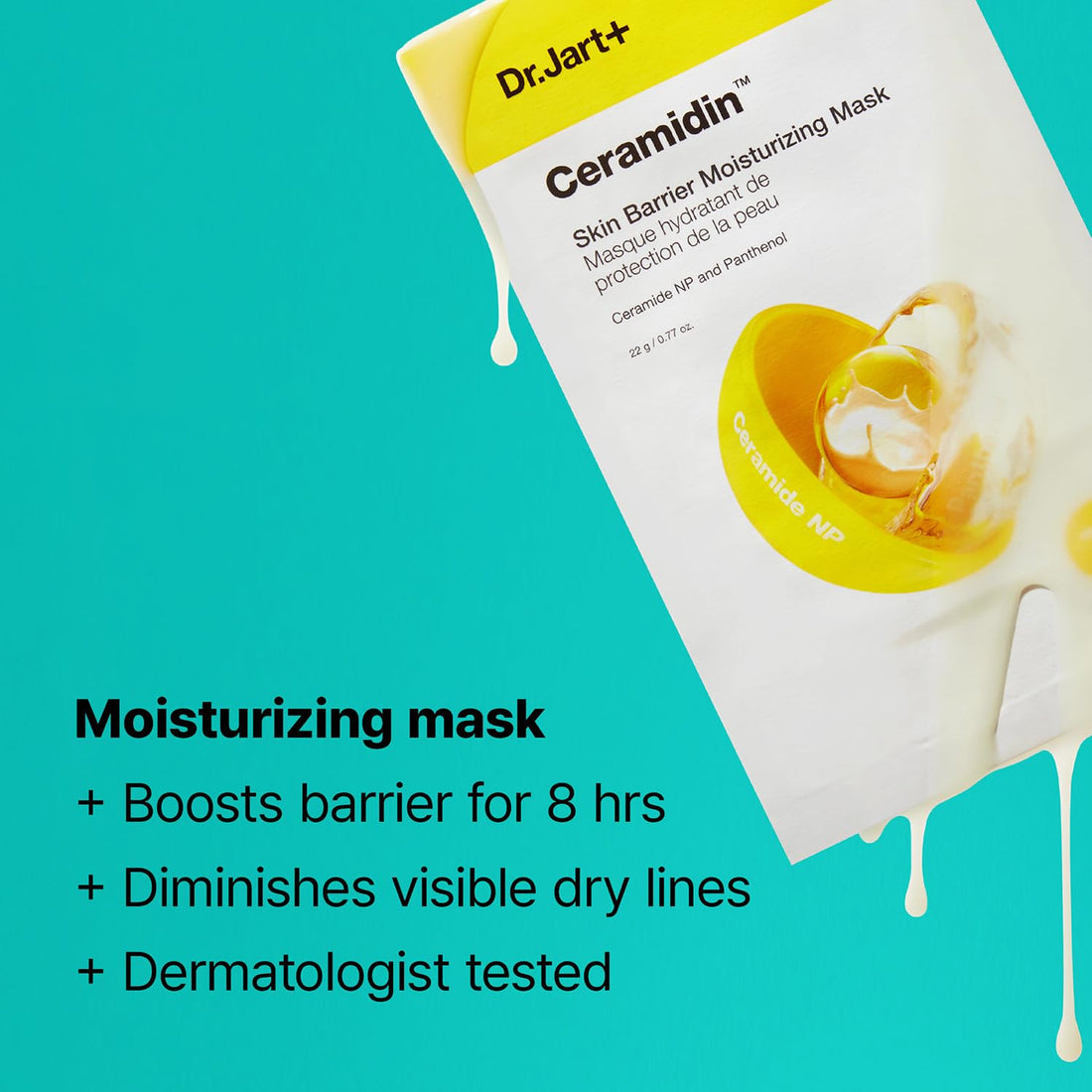 Dr.Jart+ Ceramidin™ Skin Barrier Moisturizing Face Mask | Sheet Mask | Korean Skin Care, 1 Pack