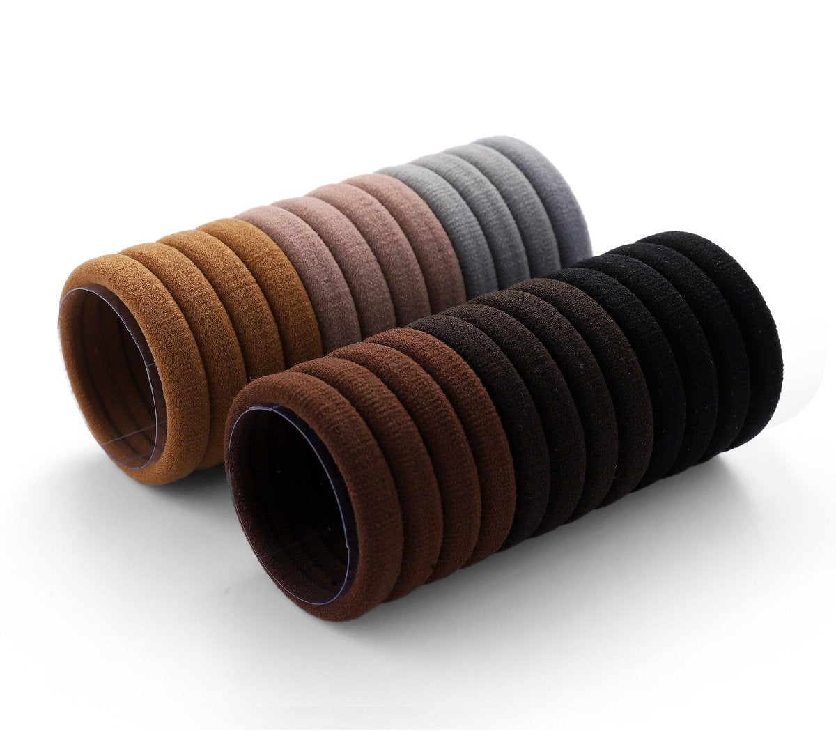 Set Of 24 Multicolor Hair Bands Ties Elastics Ponytail holders No Crease Thick Seamless Cotton Stretch Hair Ties Durable Headband for Baby Kids Girls Women (Multicolor-3)