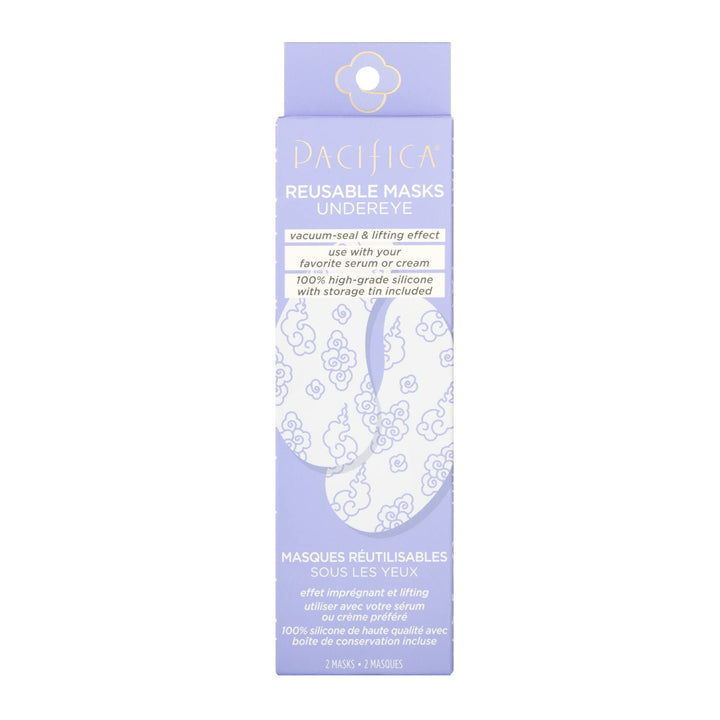Pacifica Beauty | Reusable Undereye Mask | 100% Silicone | Vacuum Seal & Lifting Effect | Minimize Fine Lines + Wrinkles | Pair with Serum | Storage Tin Included | Vegan + Cruelty Free