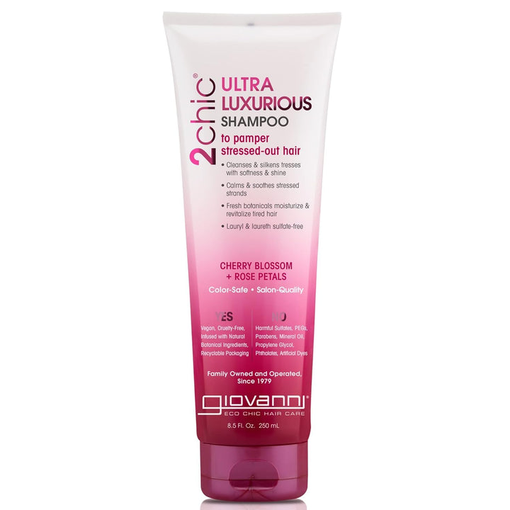 Giovanni 2chic Ultra-Luxurious Shampoo with Cherry Blossom & Rose Petals, 8.5 Fluid Ounce