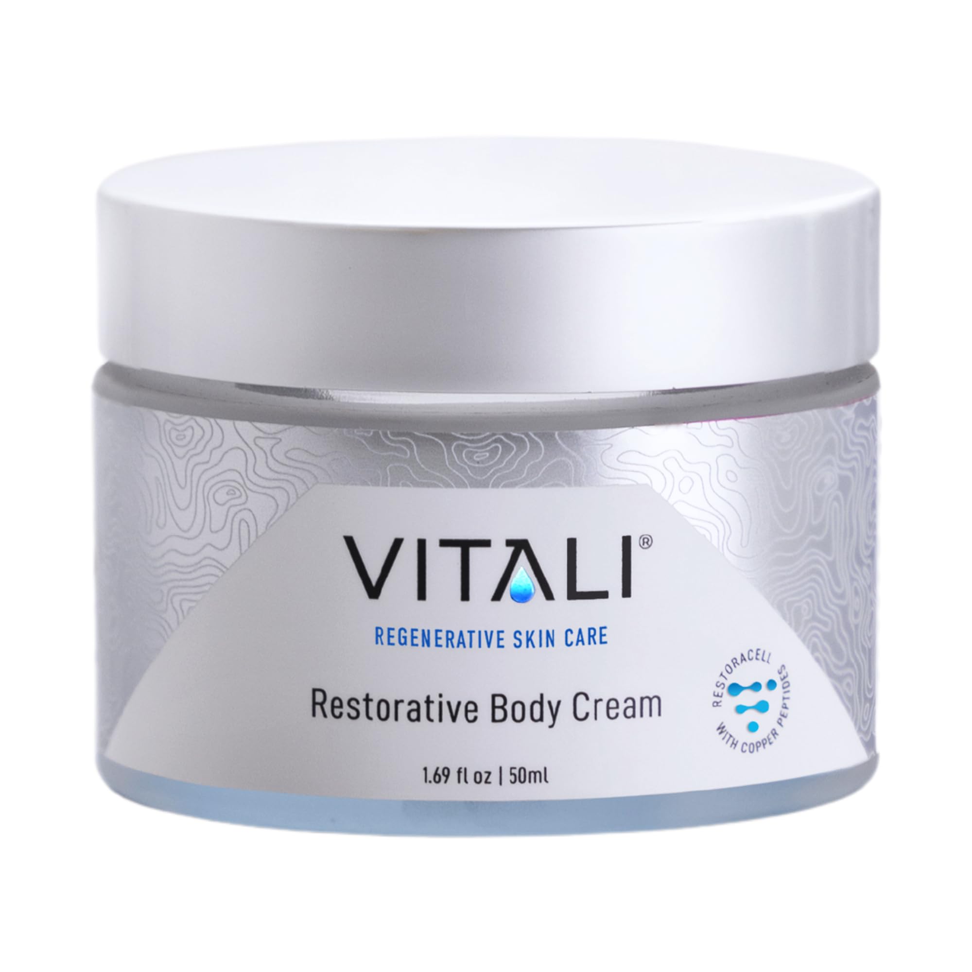 Vitali Restorative Body Cream with Copper Peptides: Premium Age Reducing Moisturizing Cream to Hydrate and Protect Skin from Wrinkles and Free Radicals - 1.69 fl. oz.
