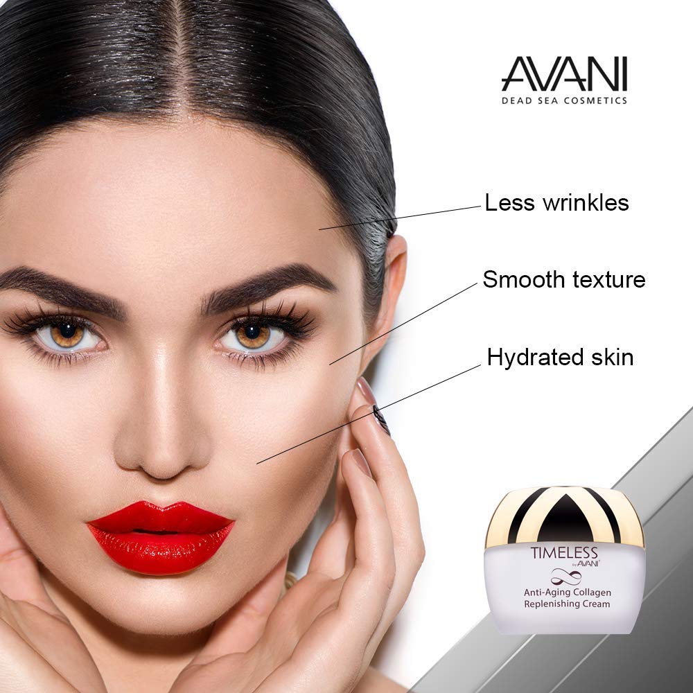Timeless By Avani Dead Sea Cosmetics Anti-Aging Collagen Replenishing Cream âÂ‚¬Â€Œ Includes Plant Extracts, Vitamins, Antioxidants âÂ‚¬Â€Œ 1.7 Fl. Oz.