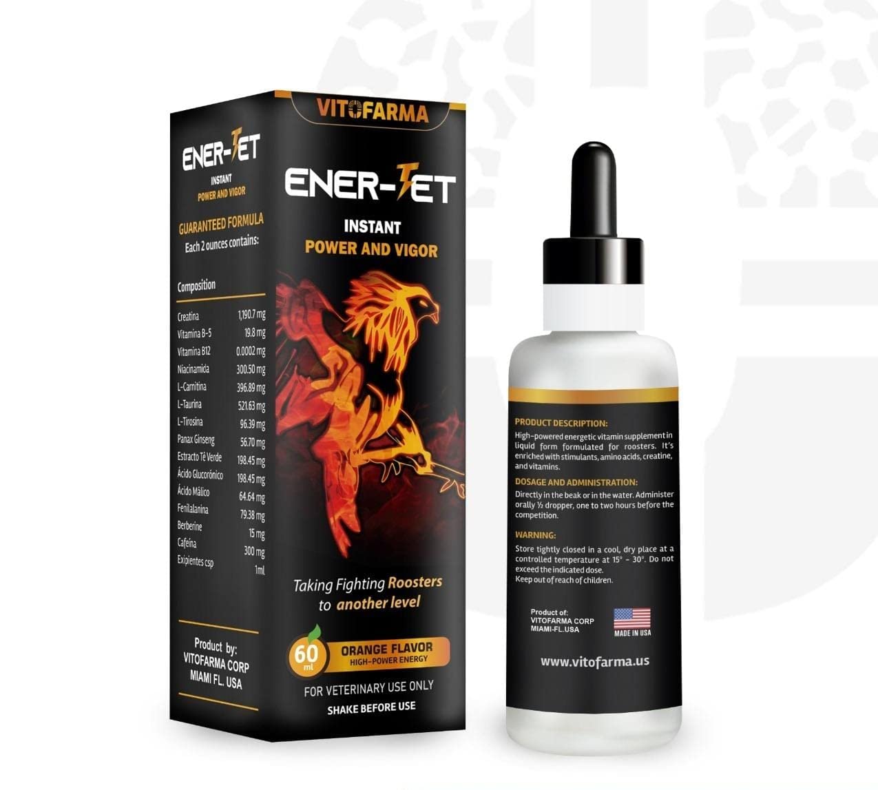 VITOFARMA Ener-Jet Energy Booster for Rooster Natural Multivitamin - Liquid 60 ml