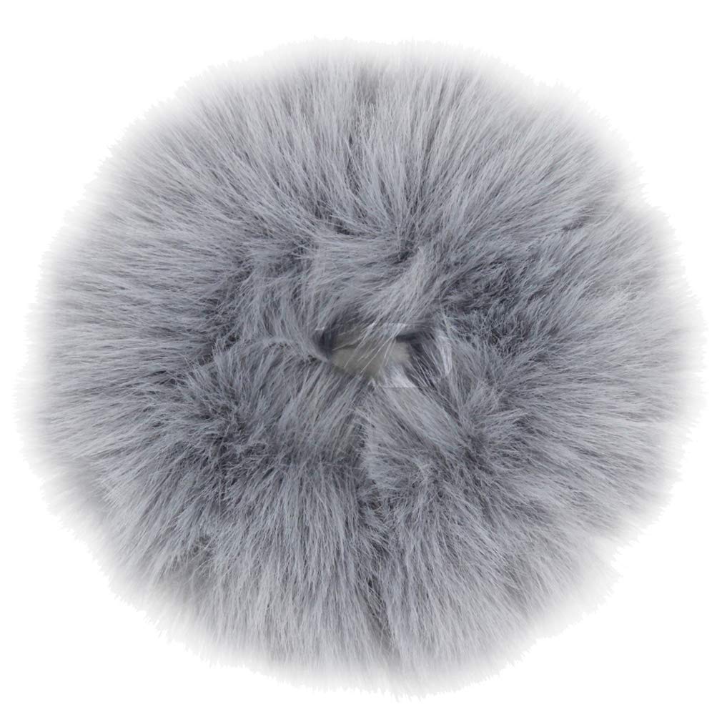 Set of 12 Fuzzy Furry Artificial Rabbit Fur Scrunchies Faux Fur Hair Band Rope Hair Holder Wristband Hair Ring Hair Tie Ponytail Holder Hair Accessories (Popular Mix Colors)