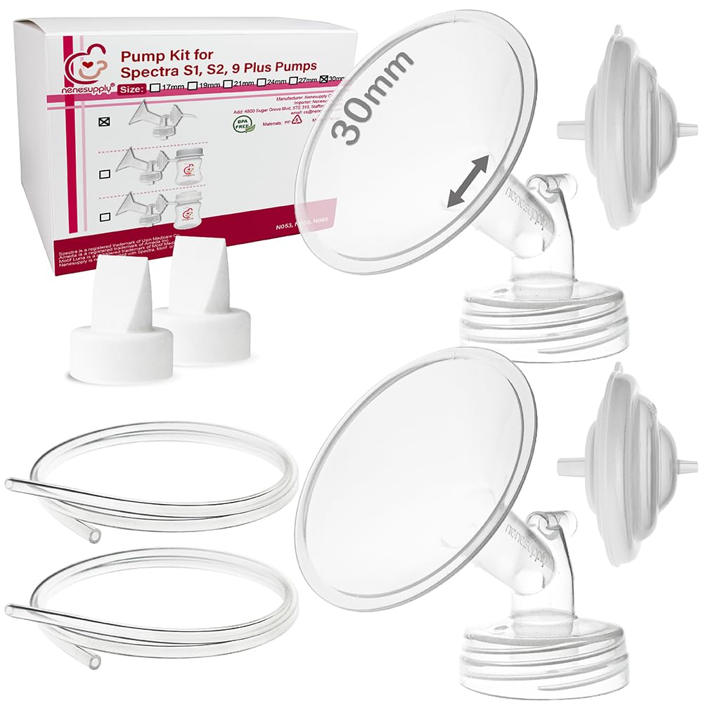 Nenesupply 30mm Flange Pump Parts Compatible w Spectra S2 S1 Breast Pumps Replacement Kit for Spectra Pump Parts S2 Parts S2 Accessories Inc Flange Duckbill Valve Backflow Protector