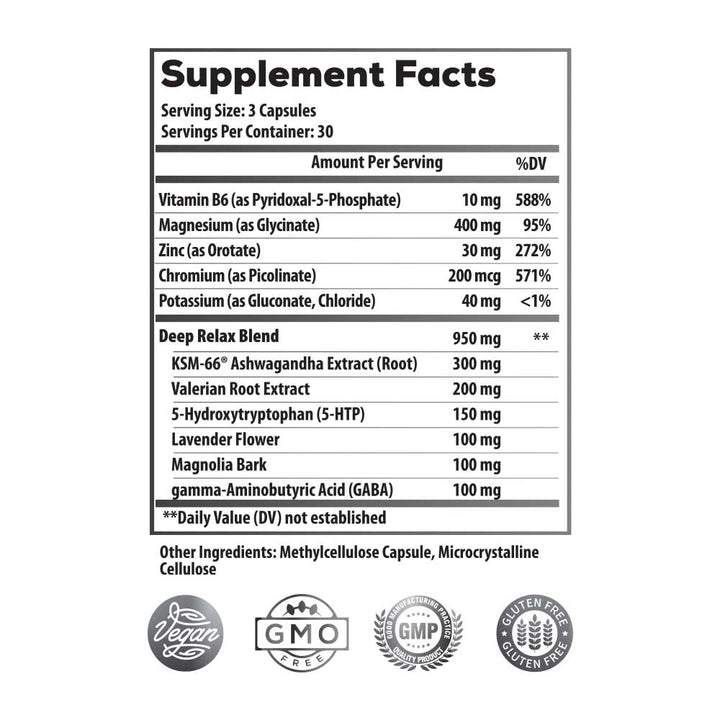 Ideal Infusion Nighttime Recovery & Deep Sleep Supplement: Relaxation and Stress Support - Magnesium Glycinate, KSM-66 (Melatonin Free) Muscle Cramp Relief, Vegan