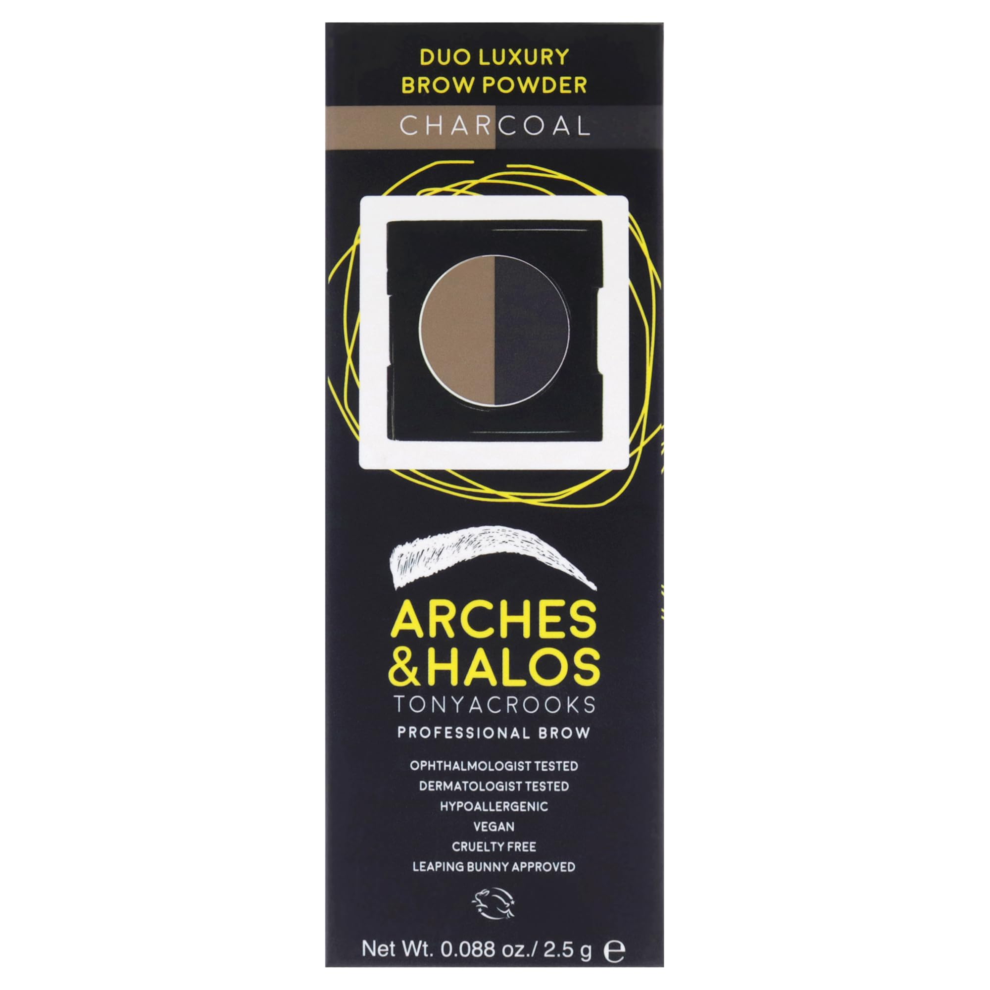 Arches & Halos Duo Luxury Brow Powder - Two-for-One Versatile Compact Powder - Get Full, Defined Brows - Vegan and Cruelty Free Makeup - Sunny Blonde - 0.88 oz