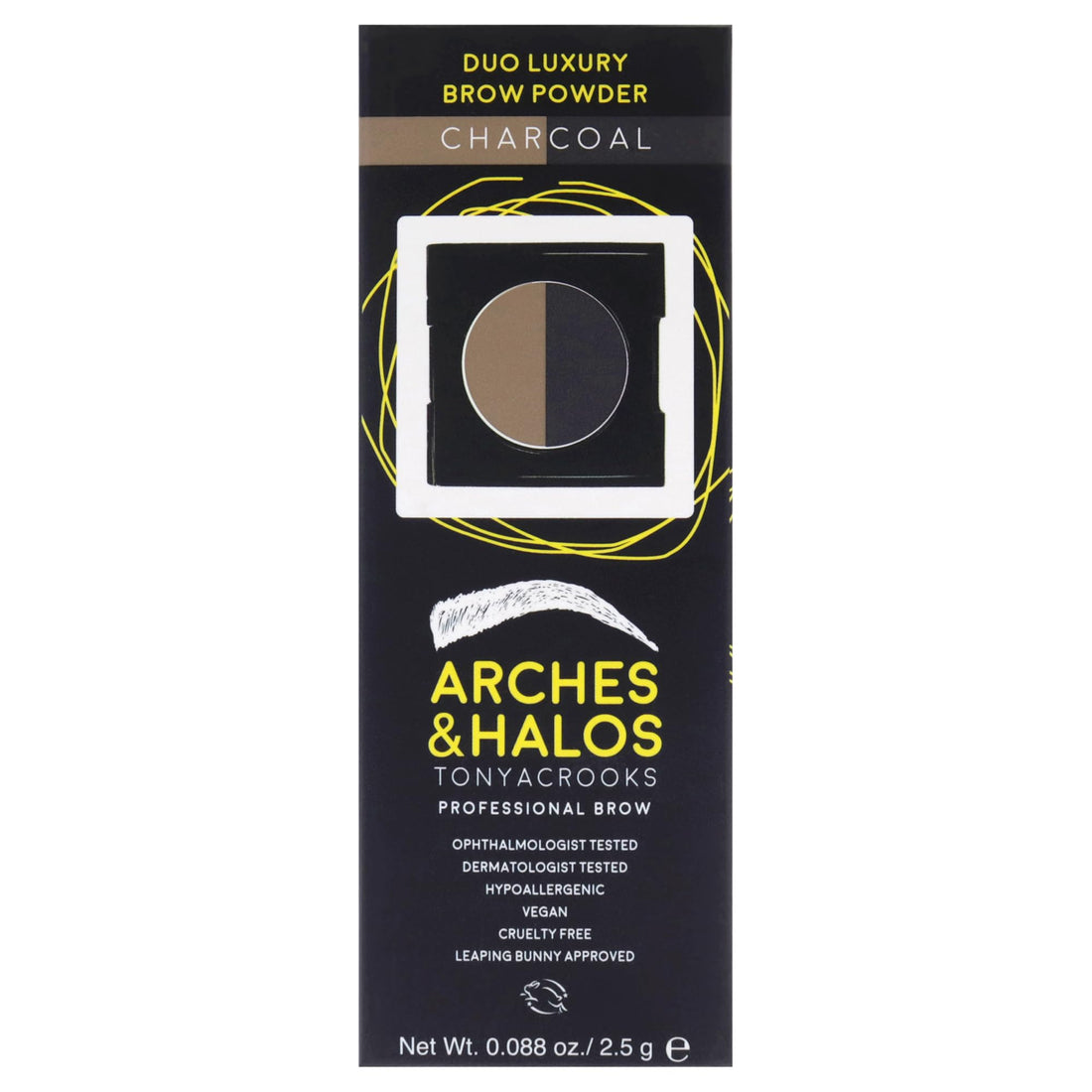 Arches & Halos Duo Luxury Brow Powder - Two-for-One Versatile Compact Powder - Get Full, Defined Brows - Vegan and Cruelty Free Makeup - Sunny Blonde - 0.88 oz