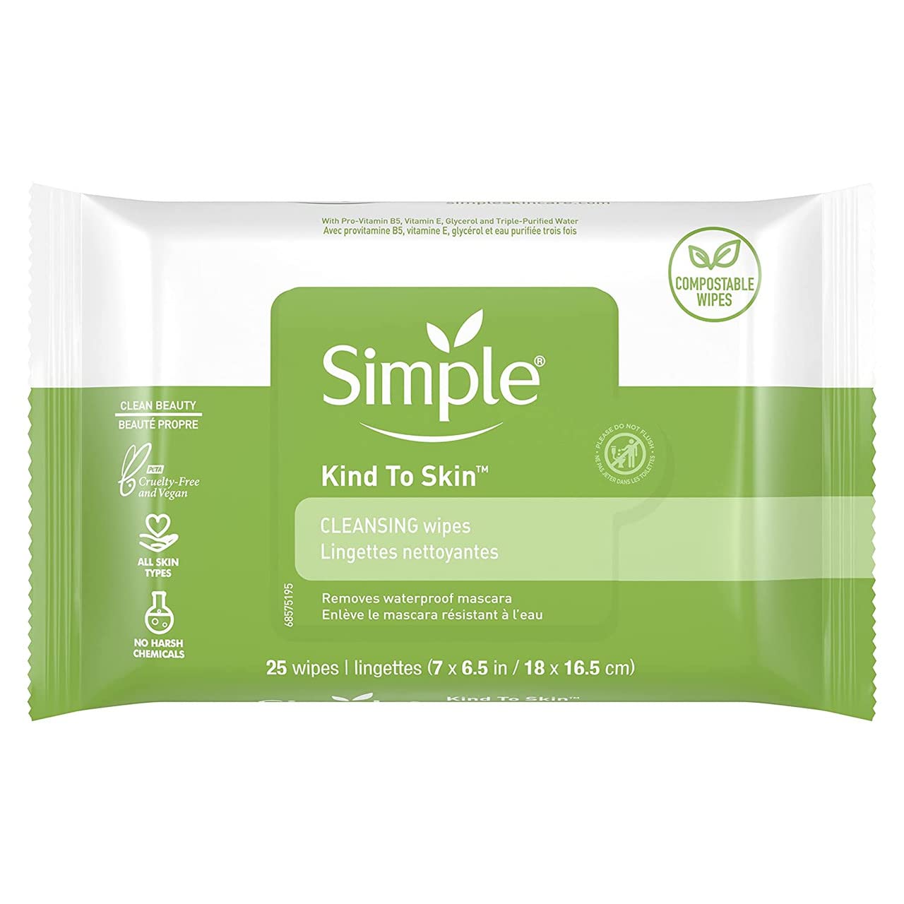 Simple Cleansing Facial Wipes (25 wipes)(Pack of 3)