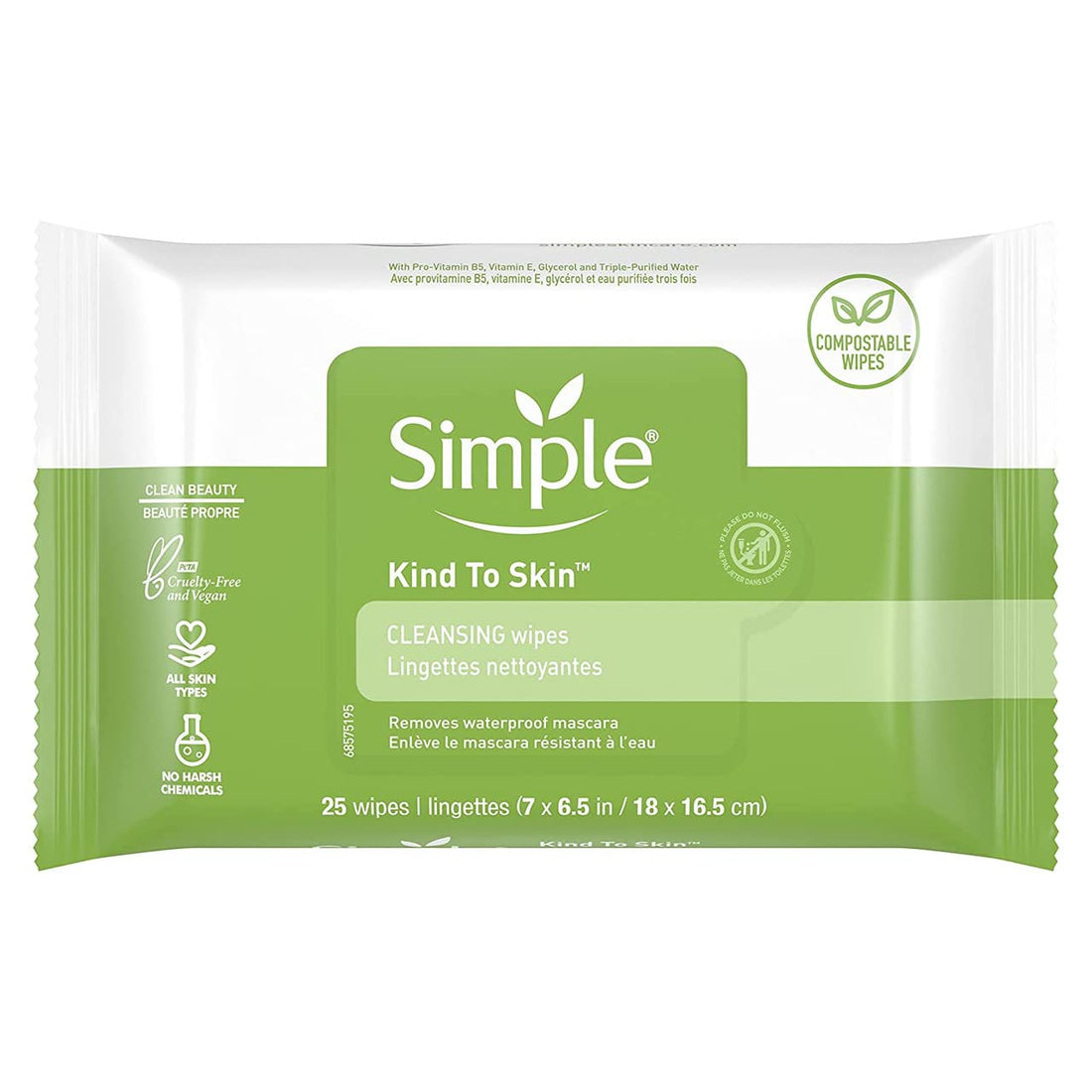 Pack of 4: Simple Clean Face Wipes Size 25ct Simple Clean Face Wipes 25ct