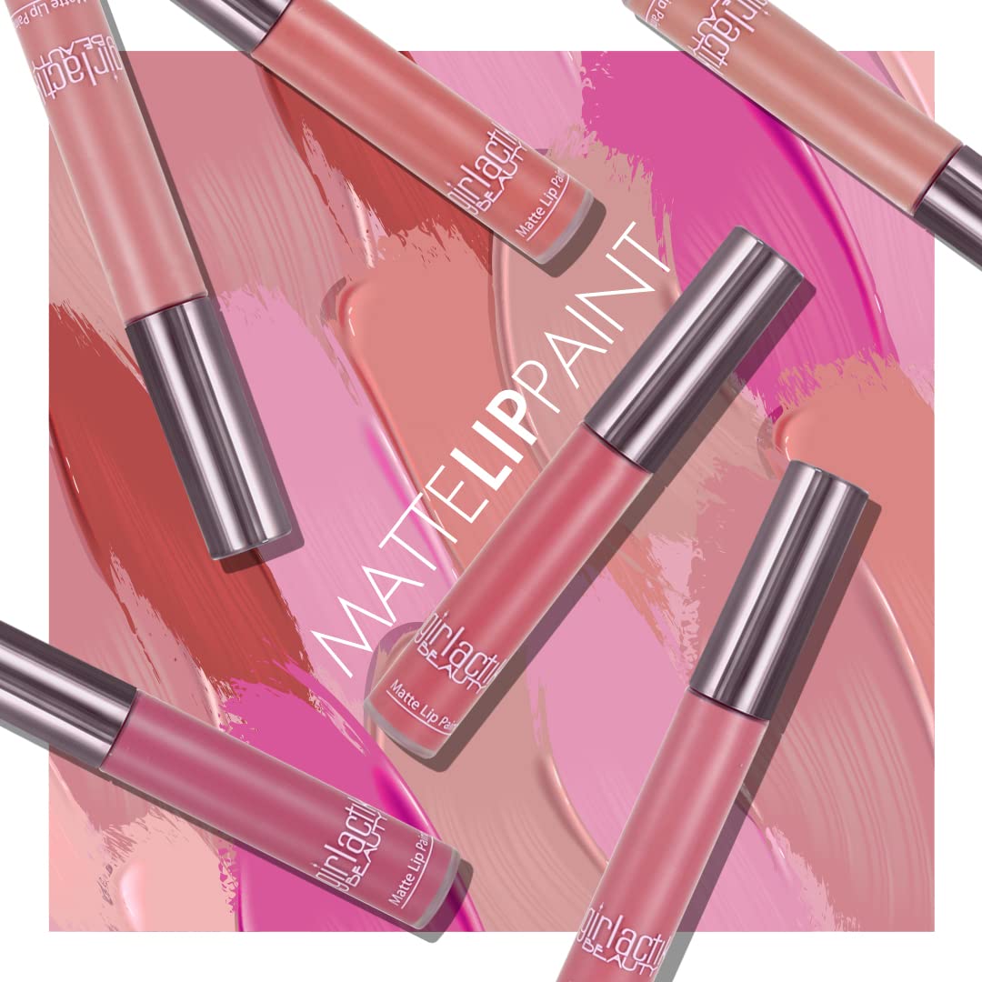 Girlactik Long Lasting Matte Lip Paint Liquid Lipstick (Bashful)