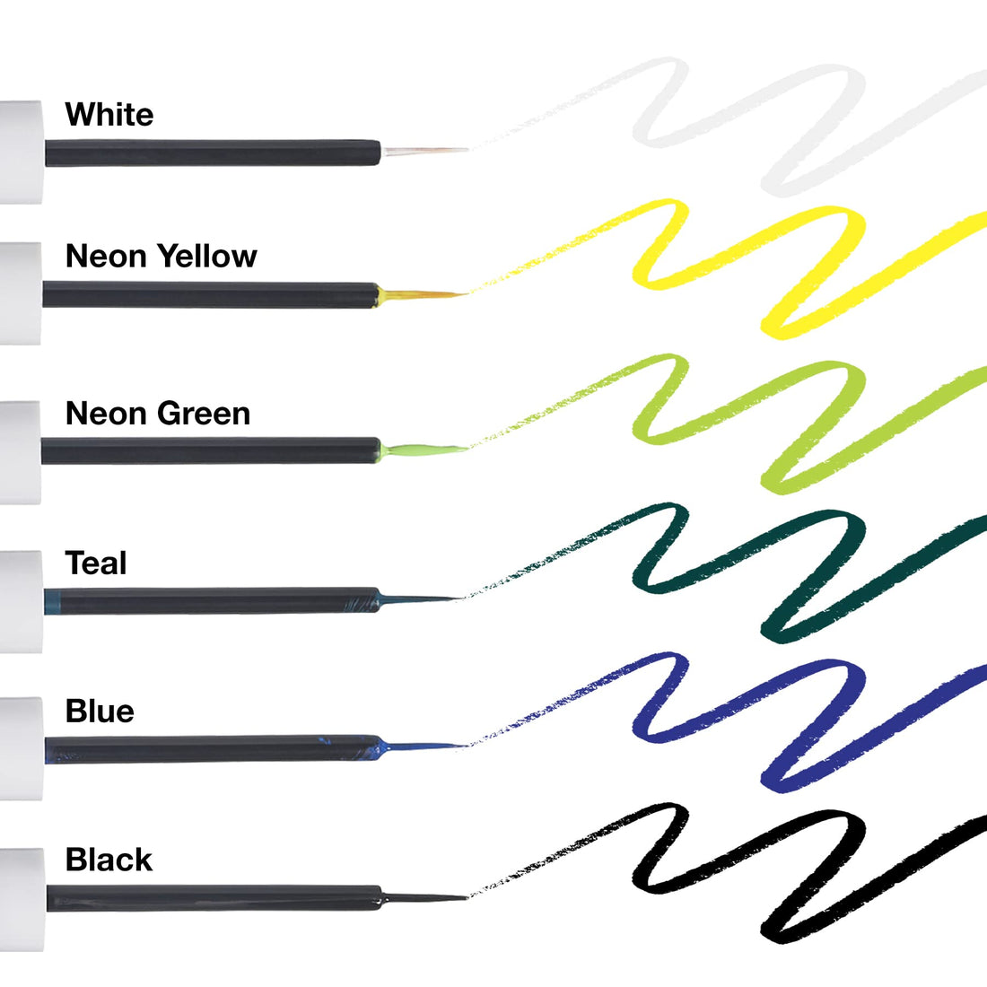 Ruby Kisses Color Liquid Eyeliner Water Resistant Long Lasting Eyeliner 3 ml (0.10 fl.oz.) (White)