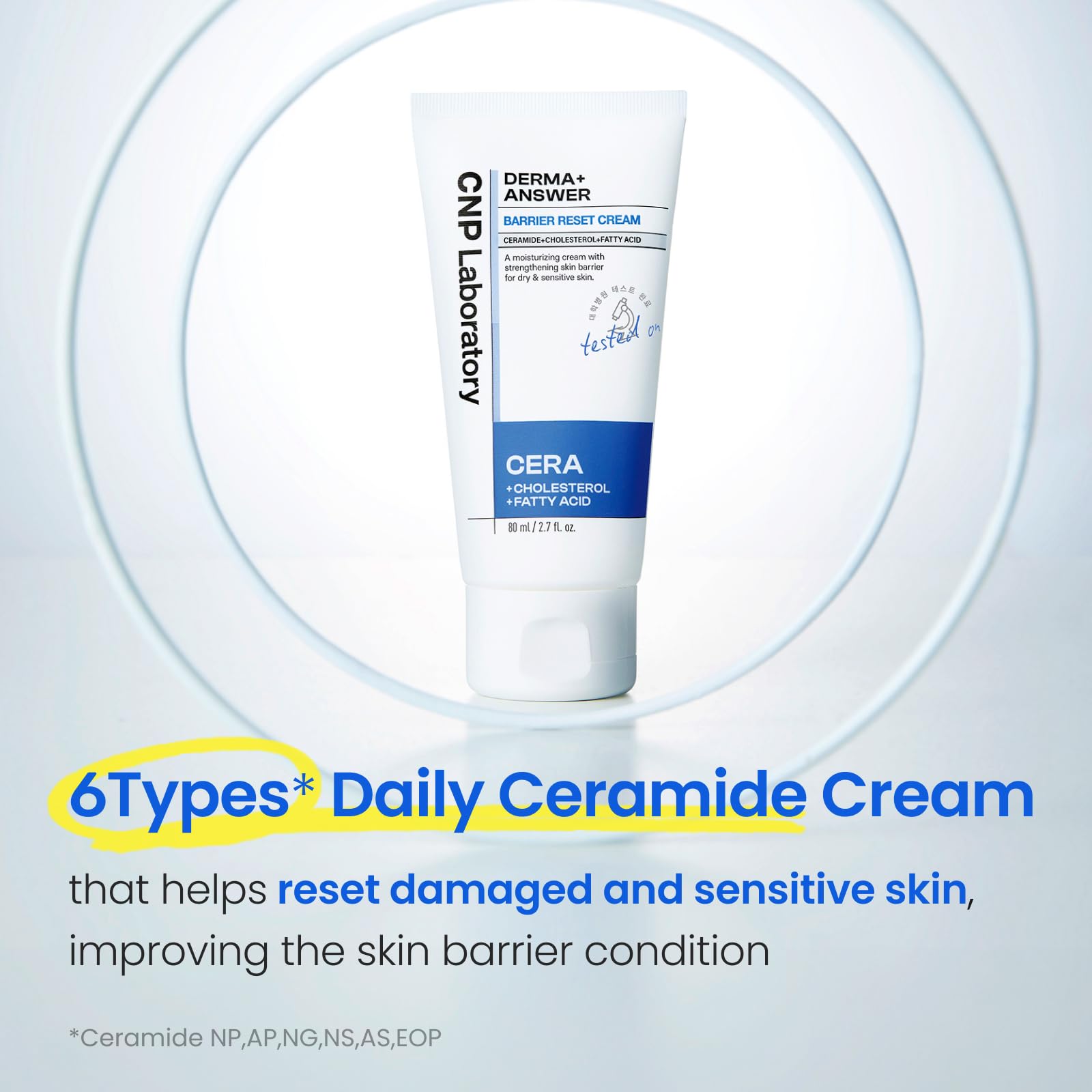 CNP Barrier Reset Cream - Deep Hydration, Strengthen Skin Barrier, Ceramide, Suitable for Dry, Sensitive Skin, Korean Skin Care, 2.7 fl. oz.