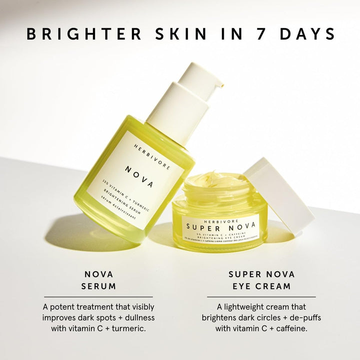 HERBIVORE Brightening Skincare Regimen | Nova Serum + Super Nova Eye Cream