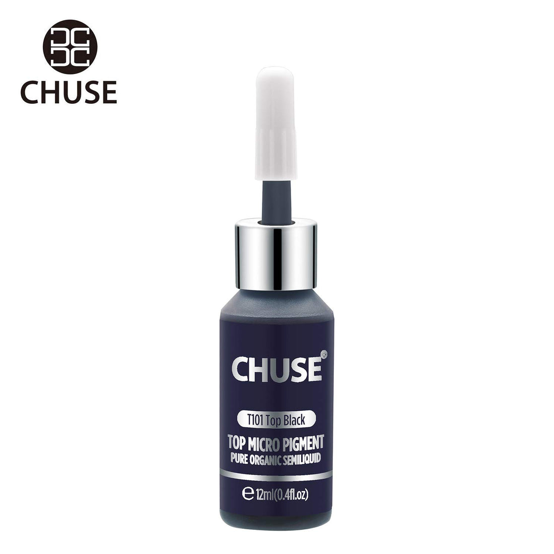 CHUSE T101, 12ml, Top Black, Passed SGS,DermaTest Top Micro Pigment Cosmetic Color Permanent Makeup Tattoo Ink