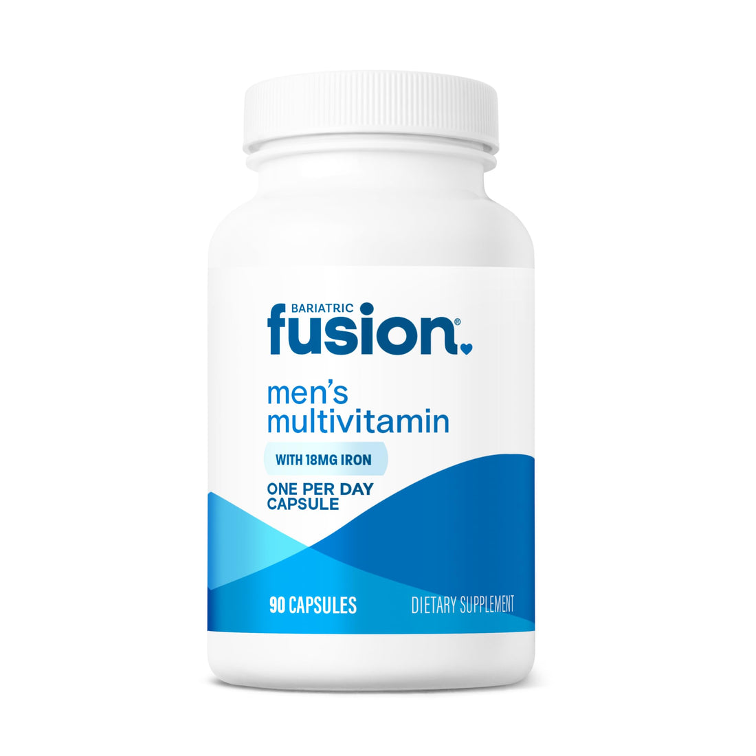 Bariatric Fusion One Per Day Bariatric Multivitamin with Iron for Men | with Prostate and Heart Support Vitamins* | Gastric Bypass and Sleeve Gastrectomy | 90 Capsules | 3 Month Supply