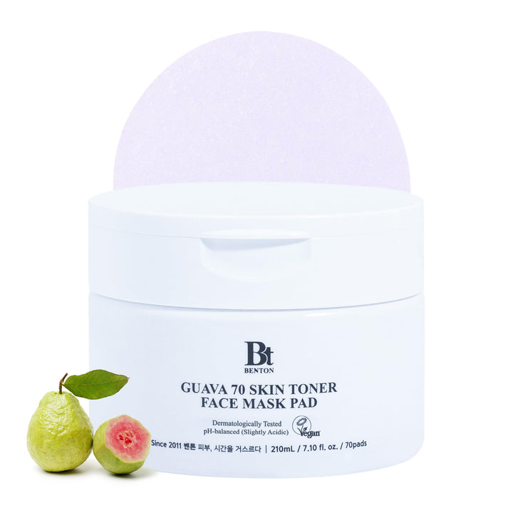 BENTON Guava 70 Skin Toner Face Mask Pad 70 Sheets - Easter Basket Essentials, Skin Soothing and Moisturizing Effect for All Skin Types, Elastic Skin, Pore Care, Korean Skin Care