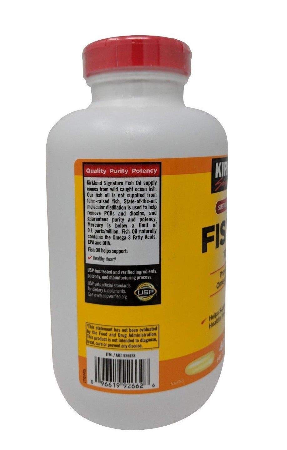 Kirkland Signature Fish Oil Concentrate with Omega-3 Fatty Acids, 400 Softgels, 1000mg