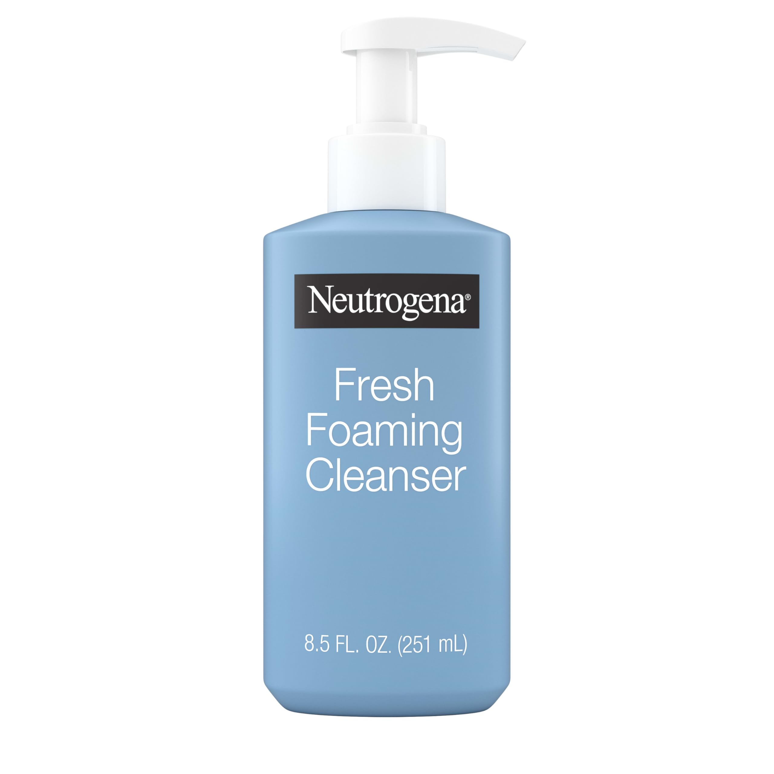 Neutrogena Fresh Foaming Facial Cleanser, All-In-One Makeup Remover Face Wash for Nor-mal to Oily Skin Deeply Cleanses & Removes Waterproof Makeup, Soap-Free, Non-Comedogenic, 8.5 fl. oz