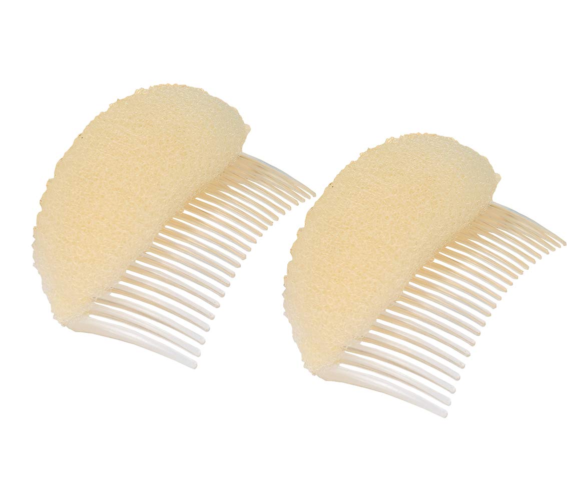 VASANA 2PCS Women Lady Girls Soft Sponge Foam Hair Base Inserts Bump Up Hair Pads Stick Bun Maker Hair Styling Clip Hair Comb Braid Tool Hair Styling Accessories Brown: Brown