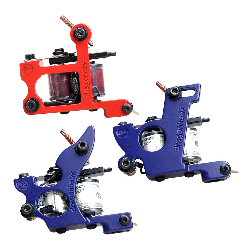 Starter Complete Tattoo Kit 9 Machine Gun Power Supply 50 Needles 40 Ink Set D23