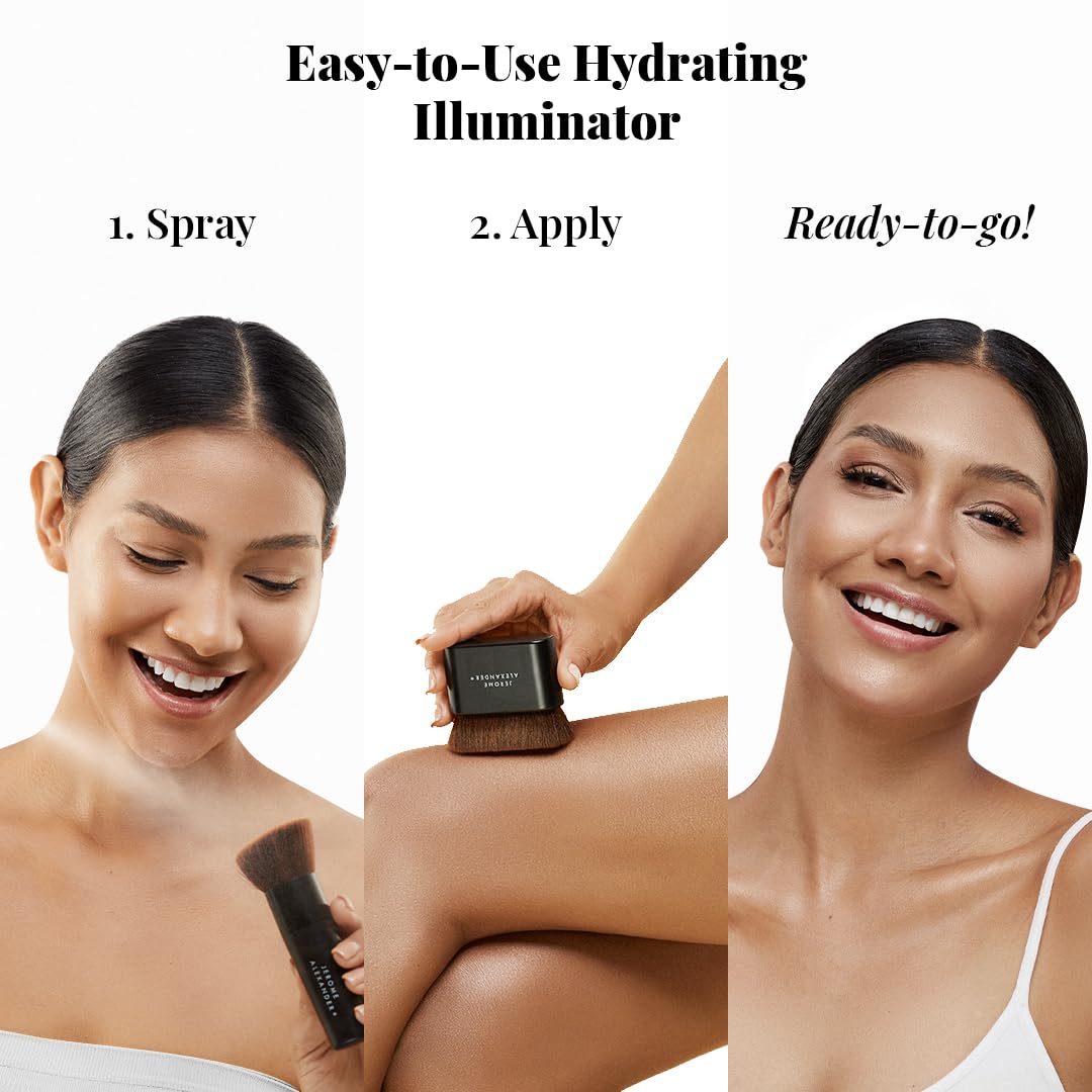 Jerome Alexander MagicMinerals AirGlow Tinted Highlighting Night Mist, Illuminating Airbrush Tinted Moisturizer Spray | 2PC | Champagne Glow