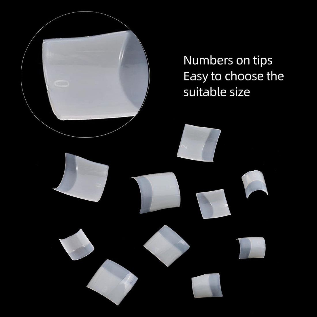 Short Acrylic Nail Tips 500PCS Square Nails Half Cover French False Nails (Natural)