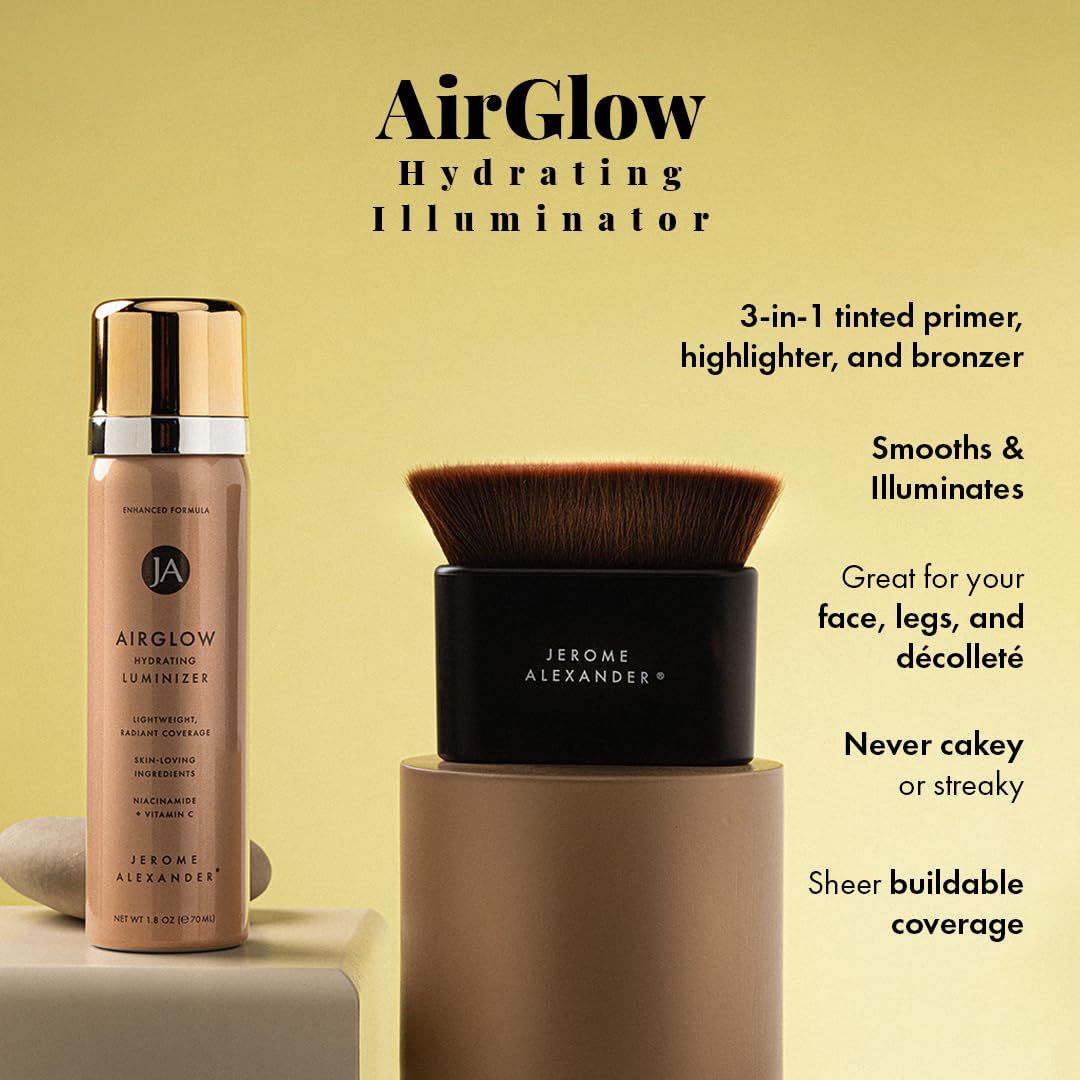 Jerome Alexander MagicMinerals AirGlow Tinted Highlighting Night Mist, Illuminating Airbrush Tinted Moisturizer Spray | 2PC | Champagne Glow