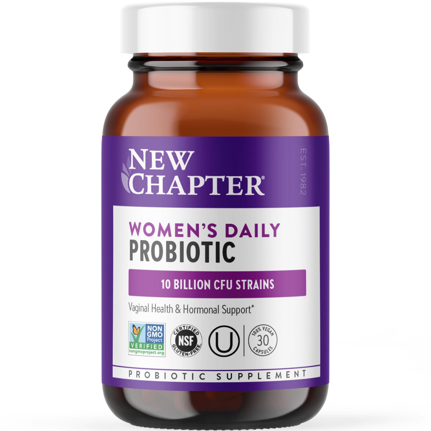 New Chapter Probiotics for Women - 30 ct (1 Month Supply), Women's Daily Probiotic with Prebiotics and Probiotics + 100% Vegan + Soy Free + Non-GMO