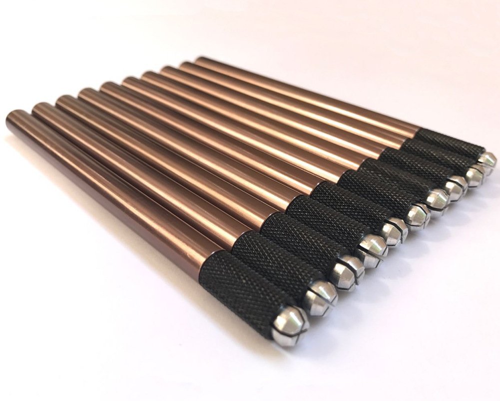 Stainless Steel Brows Microblading Tool 10Pcs Microblade Handle Permanent Makeup Supplies - QMYBrow