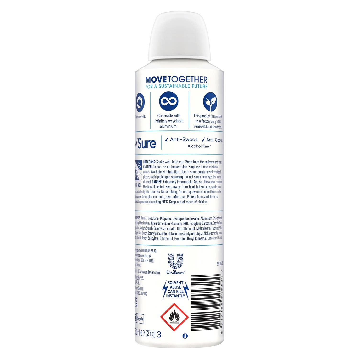 Sure Women Cotton Dry Anti-Perspirant Deodorant Aerosol, 150 ml