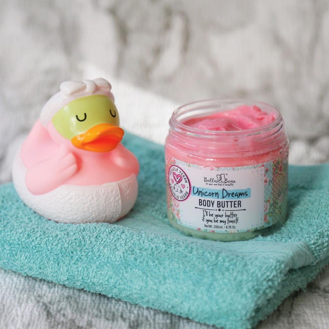 Bella and Bear Unicorn Dream Body Scrub Skin Care Exfoliating Body Wash - Cruelty-Free, Paraben Free, Vegan-Friendly Sugar Scrub with mango & pineapple with a hint of vanilla