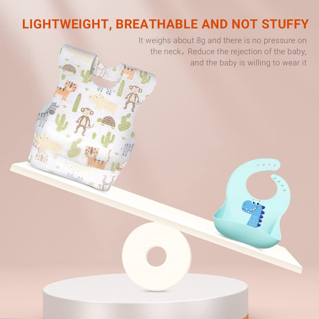 AiQiaoXin 30/60pcs Baby Disposable Bibs-Individually Packaged,Soft, Leak Proof and Convenient, disposable bibs for toddlers (30 PCS Animal pattern)