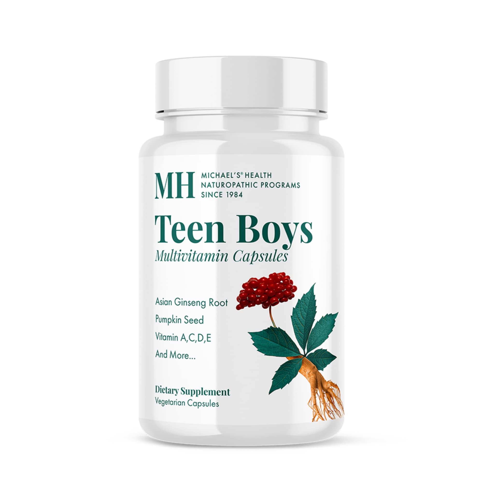MICHAEL'S Health Naturopathic Programs Teen Boys - 120 Vegetarian Capsules - Daily Multivitamin Supplement - Kosher - 60 Servings